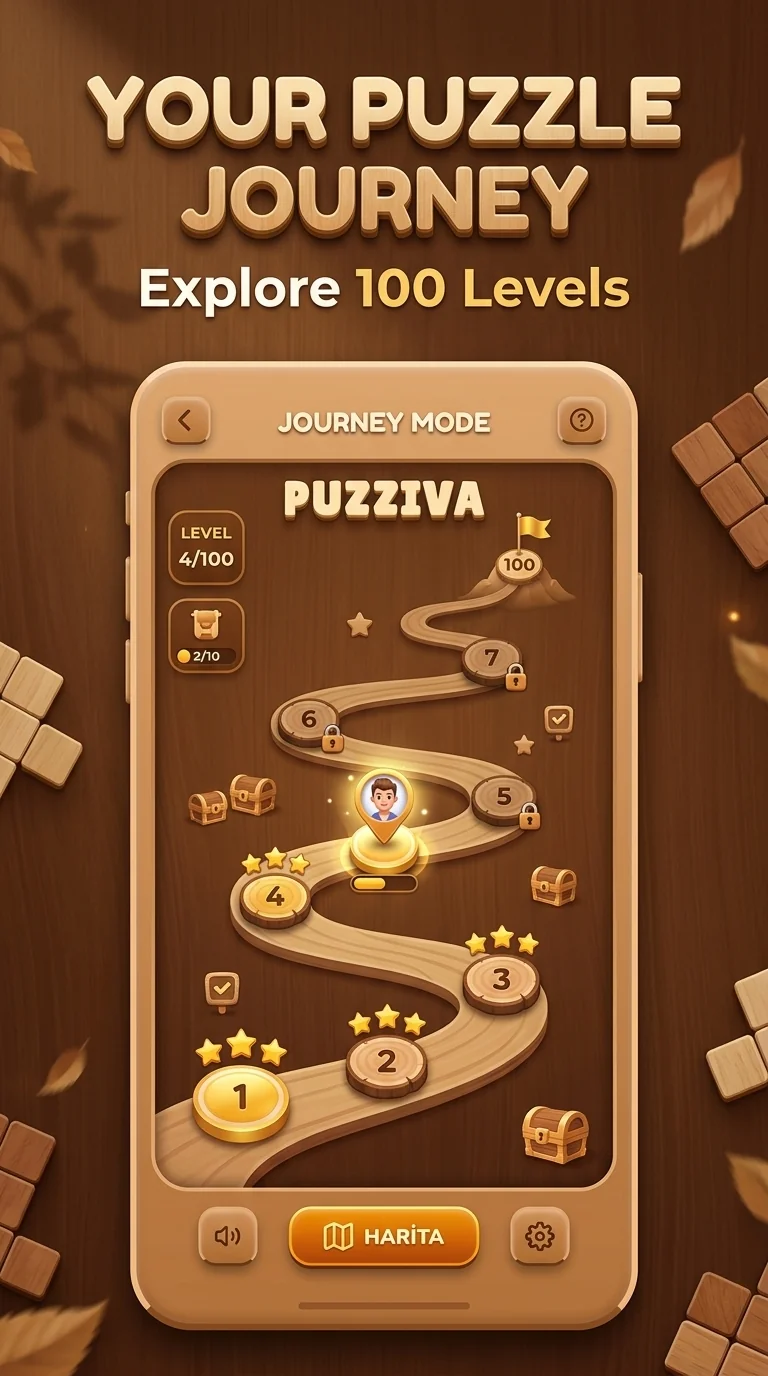 Puzziva Macera Haritası ve Seviyeler